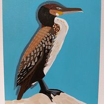 My project for course: Stylized Acrylic Painting: Explore Color and Shape,cormorant. Acr, lic Painting, and Painting project by jakeman_homecare - 10.10.2022