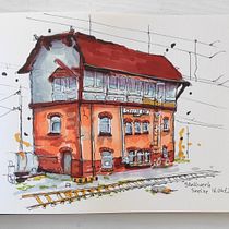 Mein Abschlussprojekt für den Kurs: Expressive Architekturskizzen mit Markern. Sketching, Drawing, Architectural Illustration, Sketchbook & Ink Illustration project by Kirsten - 10.14.2022