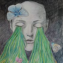 My project for course: Chiaroscuro Creative Portrait with Pencils. Un projet de Illustration traditionnelle, Dessin au cra, on, Dessin de portrait, Dessin artistique, Dessin aux cra , et ons de couleur de Markéta Roska - 14.10.2022