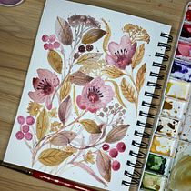 My project for course: Artistic Floral Watercolor: Connect with Nature. Ilustração tradicional, Pintura, Pintura em aquarela e Ilustração botânica projeto de Guadalupe Manrique - 14.10.2022