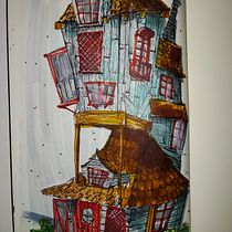 The Burrow. Sketching, Drawing, Architectural Illustration, Sketchbook & Ink Illustration project by eliibi95 - 10.15.2022