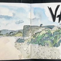 Mon projet du cours : Carnet de voyage à l’aquarelle. Traditional illustration, Watercolor Painting, Architectural Illustration, and Sketchbook project by marie_lapprend - 10.15.2022