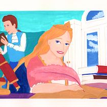 Redibujo en goauche de escena de película. Un progetto di Illustrazione tradizionale, Character design, Disegno, Illustrazione digitale e Pittura gouache di Lucía Monje Sánchez - 15.10.2022