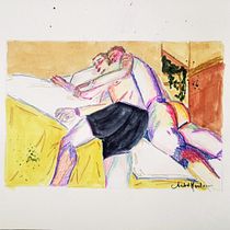 Mi proyecto del curso: Dibujo expresivo de la figura humana: explora formas y colores. Fine Arts, Pencil Drawing, Drawing, Portrait Drawing, Realistic Drawing, Figure Drawing, and Gouache Painting project by Andrés Mendoza Rojas - 02.28.2022