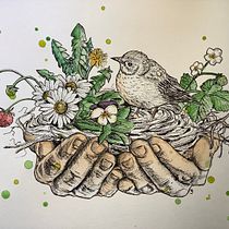 Mein Abschlussprojekt für den Kurs: Manuelle Illustration mit Schraffur und Dripping-Technik. Design de personagens, Artes plásticas, Pintura, Pintura em aquarela, e Desenho artístico projeto de joema - 16.10.2022