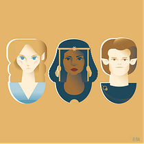 Retrato geométrico minimalista - The Rings of Power. Un projet de Illustration traditionnelle, Conception de personnages et Illustration vectorielle de el_baambu - 17.10.2022