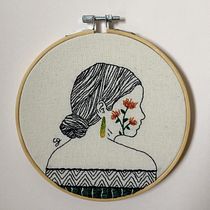My project for course: Portrait Embroidery with Botanical Elements. Un proyecto de Bordado y Diseño textil de chiara_gasparetto - 17.10.2022