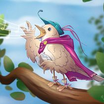 Nightingale: project for course "Illustrating Fantastical Animals with Procreate". Traditional illustration, Character Design, Drawing, Digital Illustration, Stor, telling, and Narrative project by Maja Janiszuk-Younsi - 10.17.2022