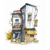 Dibujo arquitectónico expresivo con marcadores de colores. Sketching, Drawing, Architectural Illustration, Sketchbook & Ink Illustration project by anicolle - 10.17.2022