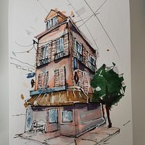 Mon projet du cours : Esquisses d'architecture expressives aux feutres de couleur. Sketching, Drawing, Architectural Illustration, Sketchbook & Ink Illustration project by Fabien Ar - 10.19.2022