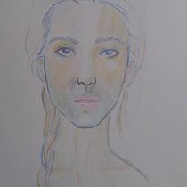 Meu projeto do curso: Desenho de retratos vibrantes com lápis de cor. Drawing, Portrait Drawing, Sketchbook, and Colored Pencil Drawing project by Andrea Oliveira sow - 12.21.2023