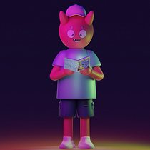 Mon projet du cours : Création de personnages kawaii en 3D avec Blender. Een project van Traditionele illustratie, Ontwerp van personages, Digitale illustratie,  3D-modellering y Manga van savary_louis1111 - 20.10.2022