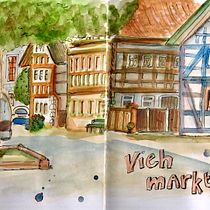Mein Abschlussprojekt für den Kurs: Urban Sketching: Drücke deine Welt mit einer neuen Perspektive aus  . Un projet de Illustration traditionnelle, Esquisse , Dessin, Aquarelle, Illustration architecturale , et Carnet de croquis de Thomas - 21.10.2022