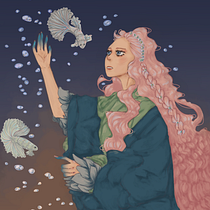 My project for course: Digital Fantasy Portraits with Photoshop. Un projet de Illustration traditionnelle, Dessin, Illustration numérique, Dessin de portrait, Dessin numérique , et Peinture numérique de mariadzinska - 19.10.2022