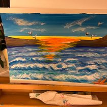 Mein Abschlussprojekt für  Landschaftsmalerei mit Acryl. Un proyecto de Ilustración tradicional, Pintura y Pintura acrílica de helena - 21.10.2022