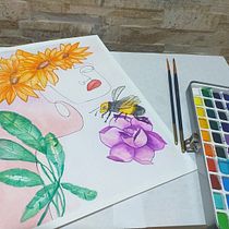 Mi proyecto del curso: Técnicas de acuarela en negativo para ilustración botánica Ein Projekt aus dem Bereich Traditionelle Illustration, Aquarellmalerei und Botanische Illustration von Flia Sanchez Sebastian - 15.10.2022