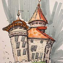 Mein Abschlussprojekt für den Kurs: Expressive Architekturskizzen mit Markern. Sketching, Drawing, Architectural Illustration, Sketchbook & Ink Illustration project by Thomas - 10.21.2022