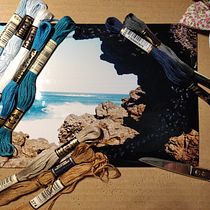 Mi proyecto: Intro fotobordado: crea imágenes con textura. CUEVAS EN CANARIAS. Photograph, Paper Craft, Embroider, DIY, and Textile Design project by mcand299 - 10.22.2022