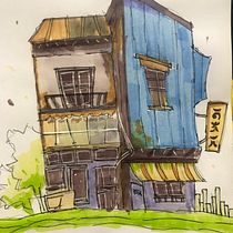 Il mio progetto del corso: Disegno architettonico espressivo con pennarelli colorati. Een project van  Schetsen,  Tekening,  Architecturale illustratie, Sketchbook y  Illustratie met inkt van alessiafabbri1982 - 23.10.2022