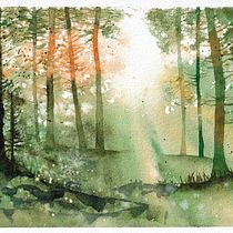 My project for course: Dreamy Watercolor Landscapes: Paint with Light. Un proyecto de Pintura y Pintura a la acuarela de Trang Chibi - 23.10.2022