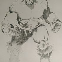 Proyecto Hulk en acrílico. Traditional illustration, Character Design, Painting, Comic, Acr, and lic Painting project by Fernando Nesa Ramírez - 10.24.2022