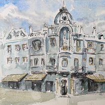 My project for course: Architectural Sketching with Watercolor and Ink. Sketching, Drawing, Watercolor Painting, Architectural Illustration, Sketchbook & Ink Illustration project by Mircea G - 10.24.2022