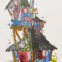 Final Project for Expressive Architectural Sketching: The Burrow. Een project van  Schetsen,  Tekening,  Architecturale illustratie, Sketchbook y  Illustratie met inkt van Katie - 22.10.2022