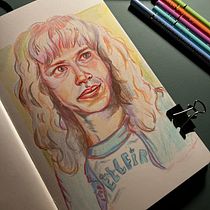Mein Abschlussprojekt für den Kurs: Lebendiges Porträtzeichnen mit Buntstiften. Drawing, Portrait Drawing, Sketchbook, and Colored Pencil Drawing project by Anny - 10.25.2022