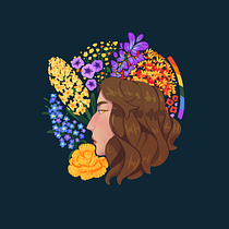 My project for course: Illustrated portraits with botanical elements. Traditional illustration, Digital Illustration, Botanical Illustration, and Digital Drawing project by honeymustarddl - 10.25.2022