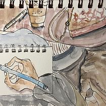 My project for course: Urban Sketching: Express Your World in a New Perspective. Un projet de Illustration traditionnelle, Esquisse , Dessin, Aquarelle, Illustration architecturale , et Carnet de croquis de ladyoftheroses - 25.10.2022