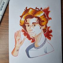 Auto retrato com marcadores. Un projet de Illustration traditionnelle, Peinture, B, e dessinée , et Théorie des couleurs de rlpedro16 - 25.10.2022