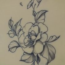 Il mio progetto del corso: Tatuaggio botanico con puntinismo con macchinetta a bobina. Un progetto di Illustrazione tradizionale, Design di tatuaggi e Illustrazione botanica di jova_stoicevic - 25.10.2022