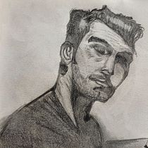 My project for course: Artistic Portrait Drawing: Capture Authentic Expressions. Un projet de Illustration traditionnelle, Beaux Arts, Esquisse , Dessin au cra, on, Dessin, Dessin de portrait, Dessin réaliste, Dessin artistique , et Dessin anatomique de David Morgan - 26.10.2022