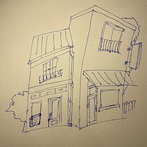Progress Photo - Expressive Architectural Sketching with Colored Markers. Sketching, Drawing, Architectural Illustration, Sketchbook & Ink Illustration project by Tyler Warren - 10.26.2022