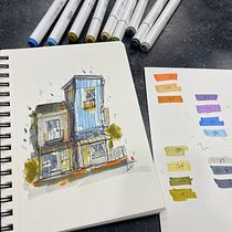 My project for course: Expressive Architectural Sketching with Colored Markers. Een project van  Schetsen,  Tekening,  Architecturale illustratie, Sketchbook y  Illustratie met inkt van Marty Ford - 26.10.2022