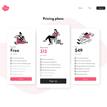 Meditation app landing page. Projekt z dziedziny UX / UI, Web design, Projektowanie aplikacji mobiln, ch, Projektowanie c, frowe, Projektowanie aplikacji, Projektowanie produktu c i frowego użytkownika michalrosiak90 - 26.10.2022