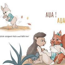 Mein Abschlussprojekt für den Kurs: Online-Portfolio für Kinderbuchillustration. Un projet de Illustration traditionnelle, Conception éditoriale, Stor, board, Gestion de portefeuille, Illustration jeunesse, Narration, Gestion et productivité , et Album illustré de Eliana Burgarello - 27.10.2022