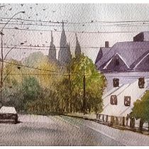 Il mio progetto del corso: Creazione di paesaggi contemporanei ad acquerello. Projekt z dziedziny  Sztuki piękne i Malowanie akwarelą użytkownika Laura Scuriatti - 27.10.2022
