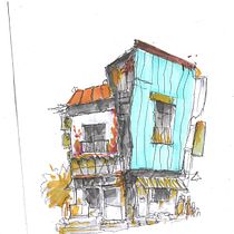 Architectural sketch, final project. Sketching, Drawing, Architectural Illustration, Sketchbook & Ink Illustration project by Hamza Hashim - 10.26.2022