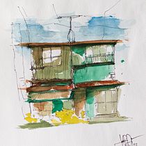 My project for course: Expressive Architectural Sketching with Colored Markers. Sketching, Drawing, Architectural Illustration, Sketchbook & Ink Illustration project by jettrobin_andres - 10.29.2022