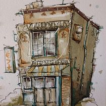 Mon projet du cours : Esquisses d'architecture expressives aux feutres de couleur Ein Projekt aus dem Bereich Skizzenentwurf, Zeichnung, Architektonische Illustration, Sketchbook und Illustration mit Tinte von overgrown_lawn_888 - 30.10.2022