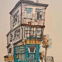 My project for course: Expressive Architectural Sketching with Colored Markers. Sketching, Drawing, Architectural Illustration, Sketchbook & Ink Illustration project by Eda Shpiliauskaite - 10.30.2022