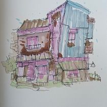My project for course: Expressive Architectural Sketching with Colored Markers. Sketching, Drawing, Architectural Illustration, Sketchbook & Ink Illustration project by 9889patton - 10.24.2022