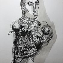 Zykadenfrau. Traditional illustration, Drawing & Ink Illustration project by Gesami Vehlow - 10.30.2022
