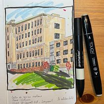 My project for course: Architectural Sketching with Watercolor and Ink. Sketching, Drawing, Architectural Illustration, Sketchbook, Ink Illustration, and Watercolor Painting project by caroline.gingras1 - 10.30.2022
