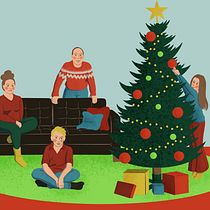My project for course: Christams card illustration of my family. Un progetto di Illustrazione tradizionale, Disegno, Illustrazione digitale e Disegno digitale di Inkeri Ahonen - 29.10.2022