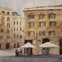 Mi proyecto del curso: Técnicas modernas para paisajes urbanos en acuarela. Un progetto di Pittura e Pittura ad acquerello di María Otero Macías - 31.10.2022