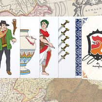 Busso Striscio Volo: new regional "romagnole" playing cards. Un projet de Design , Illustration traditionnelle, Design graphique, Illustration numérique , et Narration de Daniele Prati - 01.11.2022