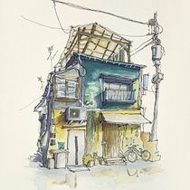 My first watercolor project after the course: Expressive Architectural Sketching with Colored Markers. Sketching, Drawing, Architectural Illustration, Sketchbook & Ink Illustration project by clat_21 - 10.31.2022