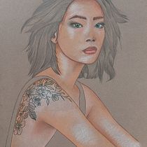 My project for course: Illustration with Pastel and Coloured Pencils. Un progetto di Illustrazione tradizionale, Belle arti, Disegno a matita, Disegno, Disegno di ritratti, Disegno realistico e Disegno artistico di Magali Raffestin - 01.11.2022
